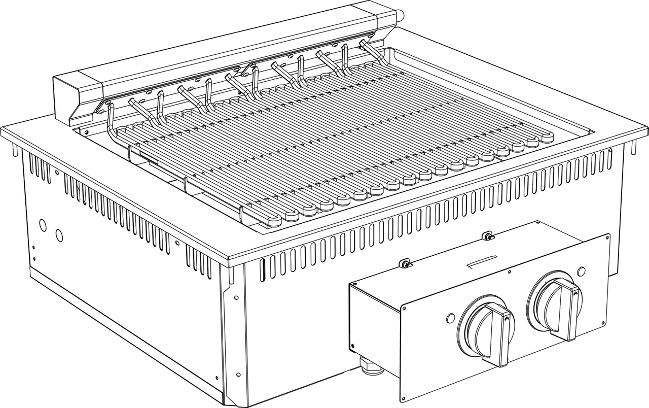 Elektro Grill 2 Heizzonen Drop In 700 Breite 800mm