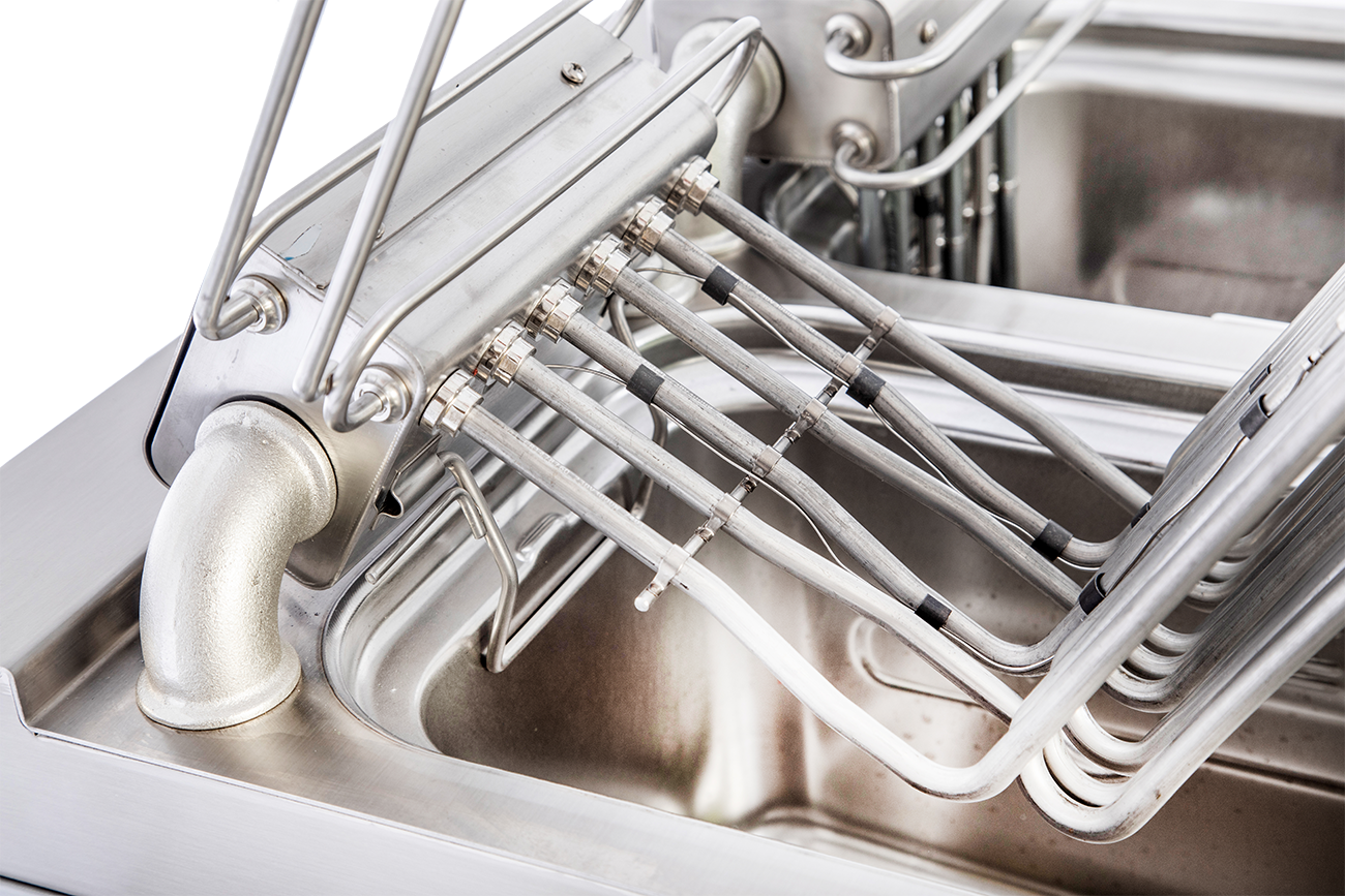 Elektro-Fritteuse 2 Becken je 10 Liter Standgerät 18kW Klappheizung