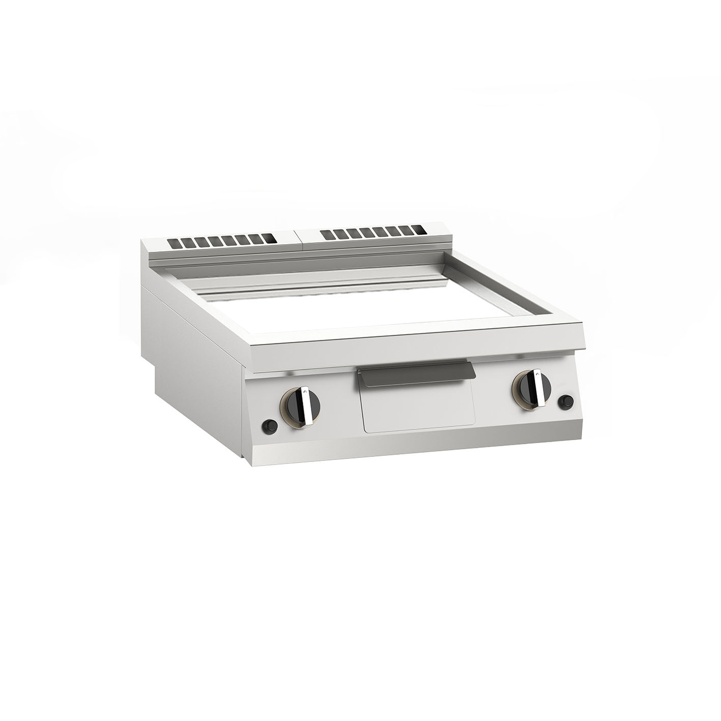 Gas-Grillplatte glatt verchromt 14kW mit 2 Heizzonen, Auftischgerät
