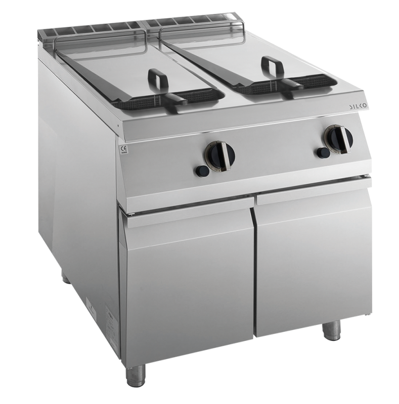 Gas-Fritteuse 2 Becken je 15 L Standgerät 28kW