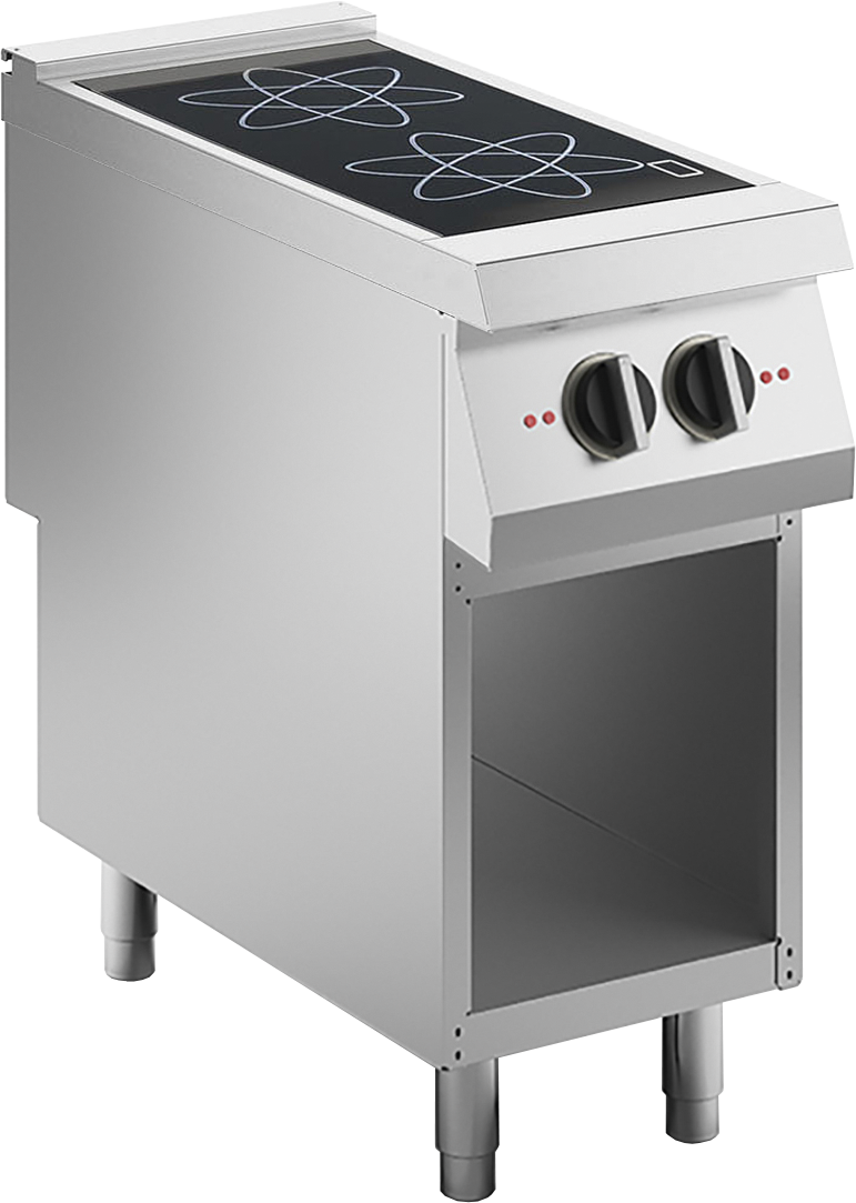 Kochfläche Induktion 2 Platten 2x5 kW, offener Unterbau