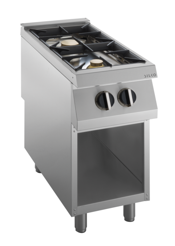 Gas-Kochfläche 2 Brenner 18 kW, offener Unterbau