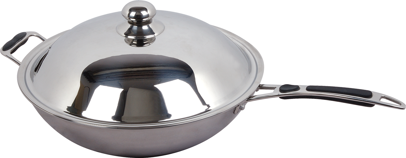 Induktions-Wokpfanne Ø360 mm mit Halte- und Soft-Grip Griff