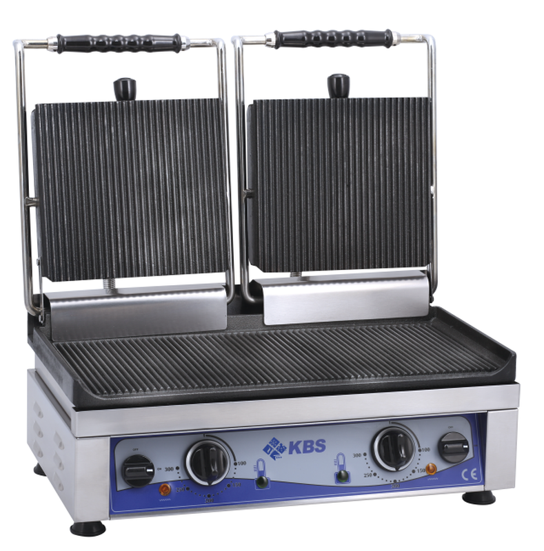 Kontaktgrill Grillfläche 52x24cm oben & unten gerillt 2 Heizzonen