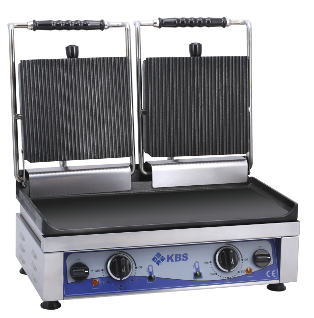 Kontaktgrill Grillfläche 52x24 cm oben gerillt & unten glatt 2 Heizzonen