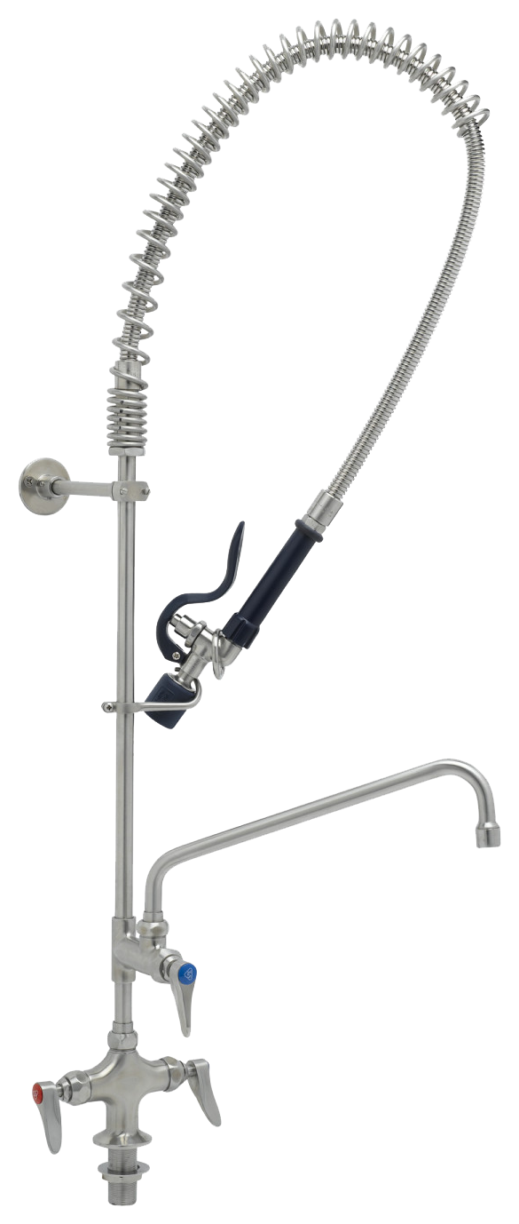 EVERSTEEL Edelstahl 2-Hebelmischer 1-Loch mit Schwenkhahn mit LOW-FLOW Brause