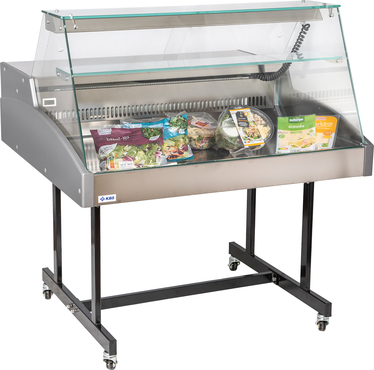 Mehrzweckvitrine Super 1000 mit geradem Glasaufbau