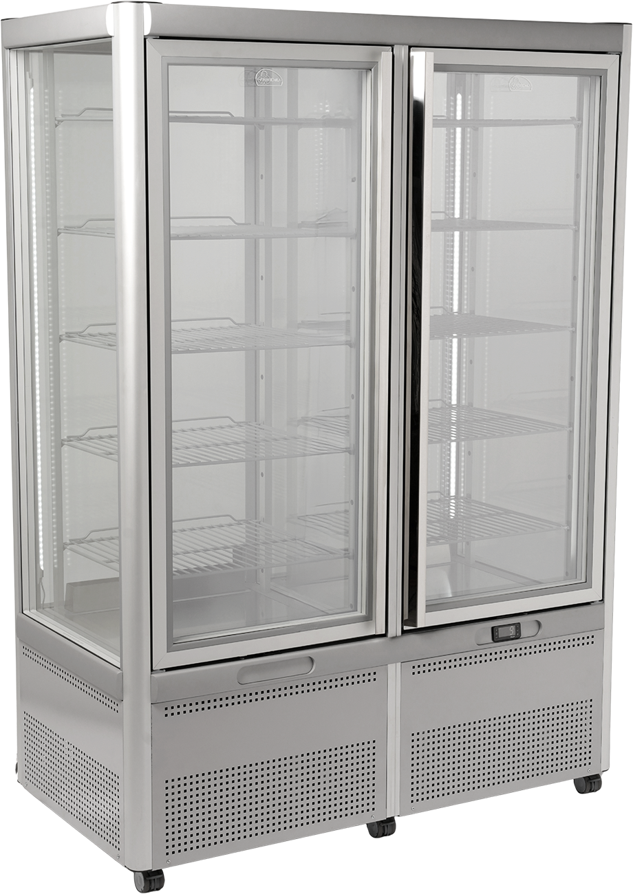 Panoramavitrine Prisma 801 TNV-PF (bronze) mit 10 Rosten