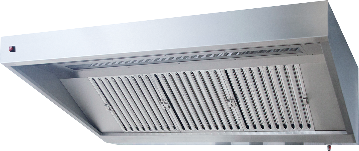 Wandhaube Trapezform 160x90cm Flammschutzfilter Typ F1