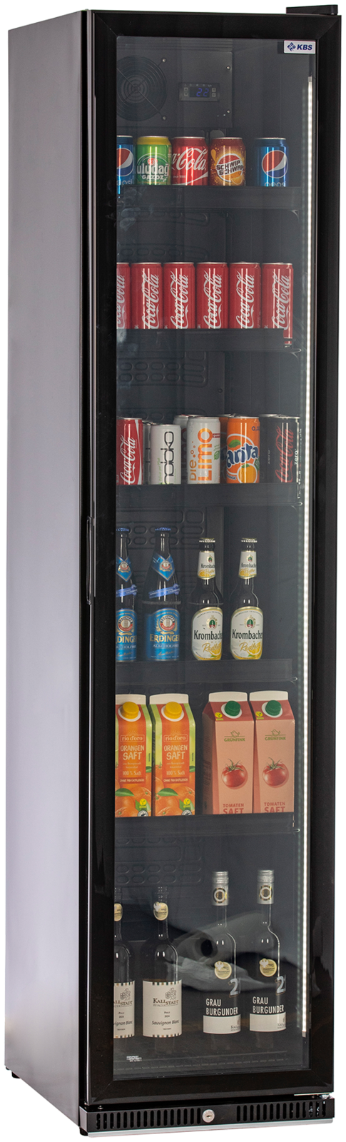 Glastürkühlschrank KBS 327 G Slim schwarz