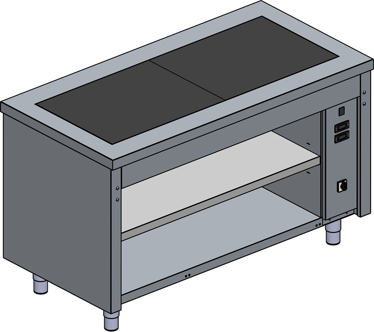 Glaskeramik-Warmhalteplatte Modul 2 GN 1/1