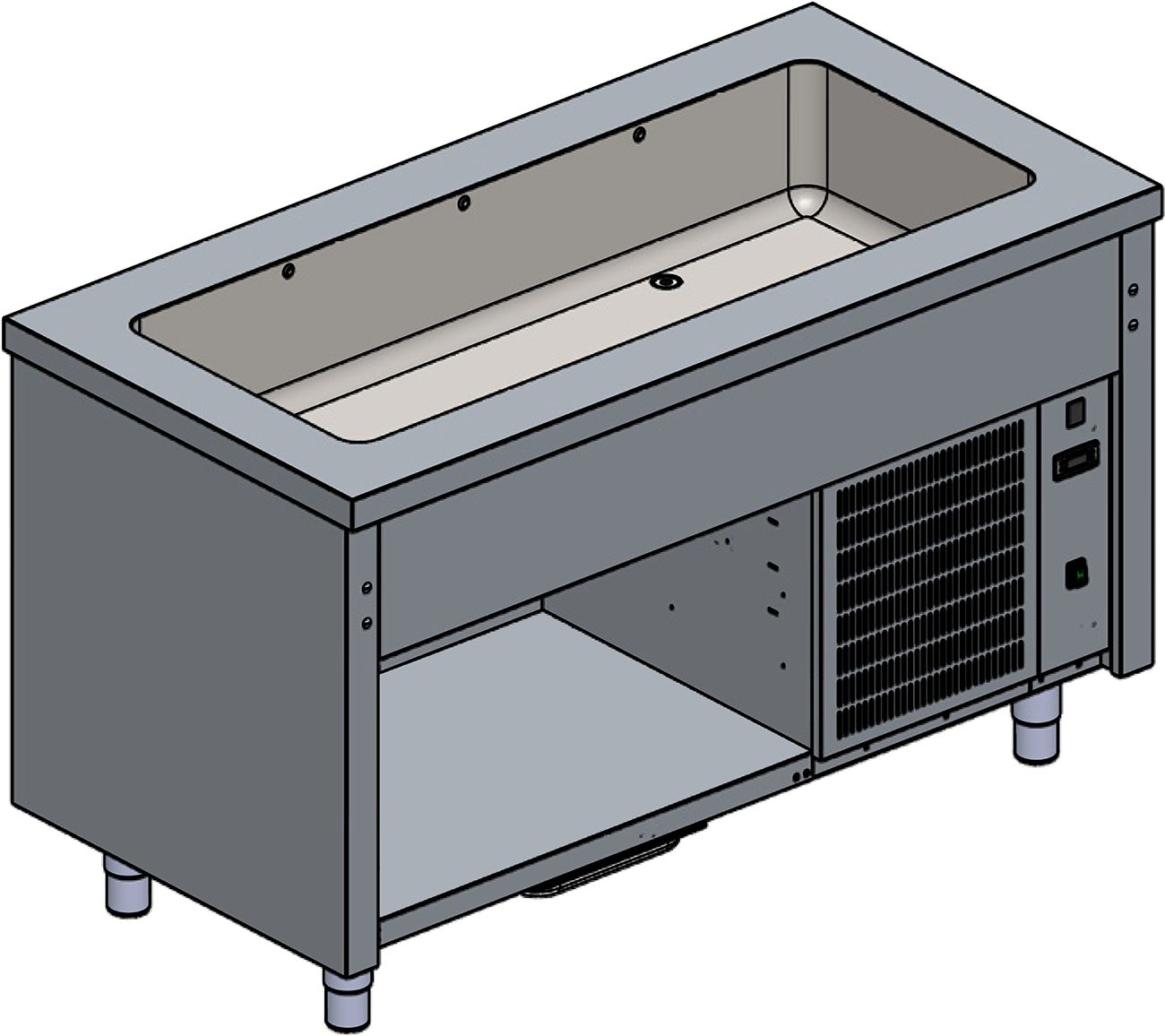 Kühlwanne mit stiller Kühlung Modul 2 GN 1/1