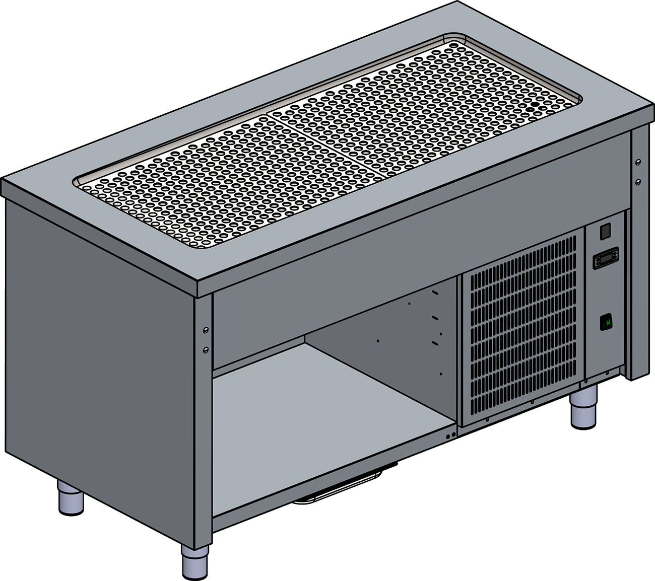 Kontaktkühlplatte mit stiller Kühlung Modul 2 GN 1/1
