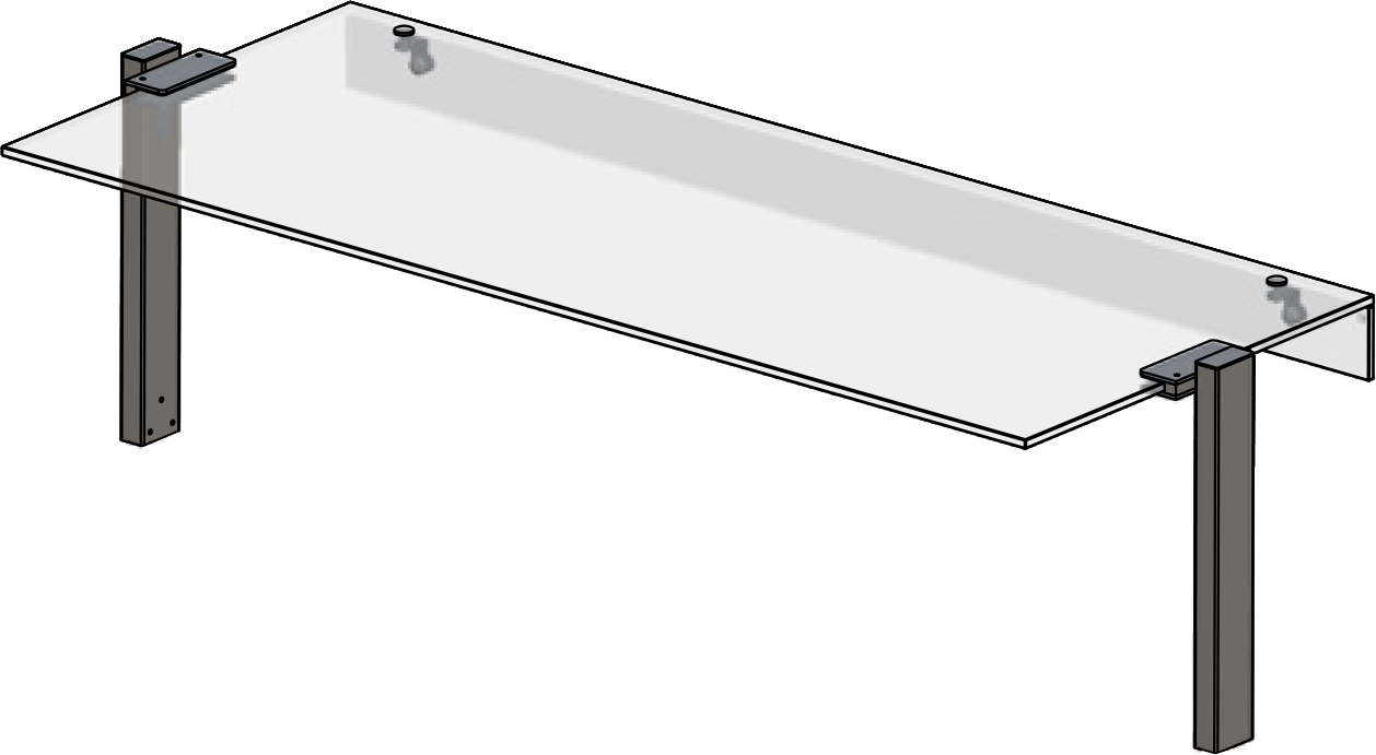 Hustenschutz Einzelglas gerade Modul 2 GN 1/1