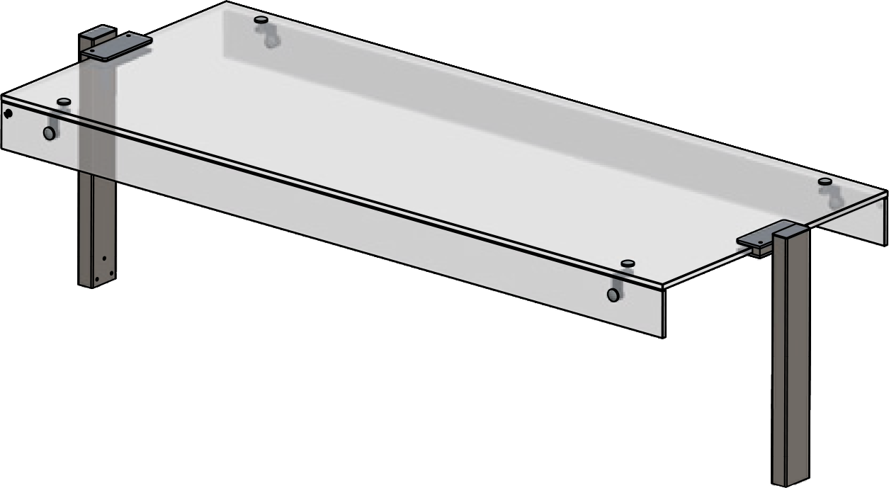Hustenschutz Doppelglas gerade Modul 2 GN 1/1