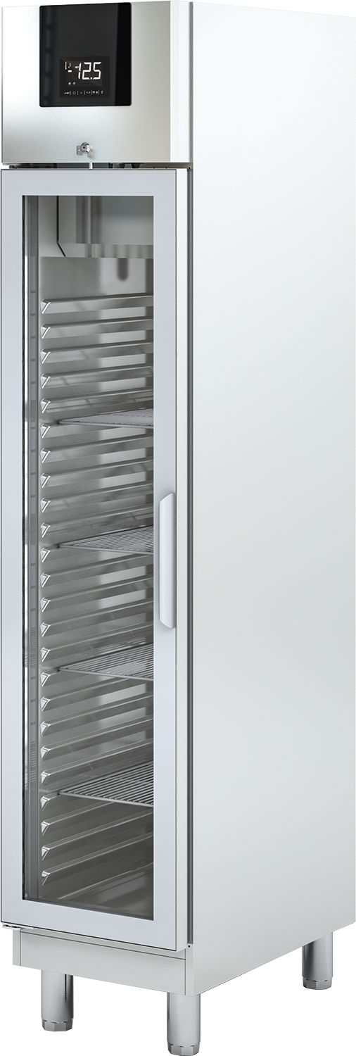 Edelstahlkühlschrank mit Glastür KU 359 G