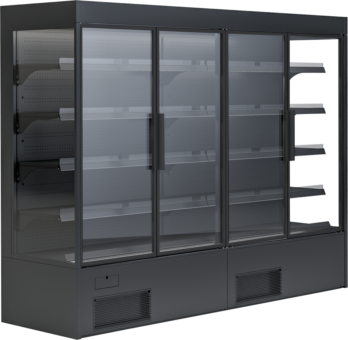 Wandkühlregal Variant 257 Black Line mit Drehtüren