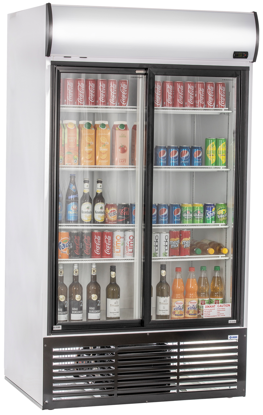 Glastürkühlschrank KBS 1250 GDU mit Schiebetüren