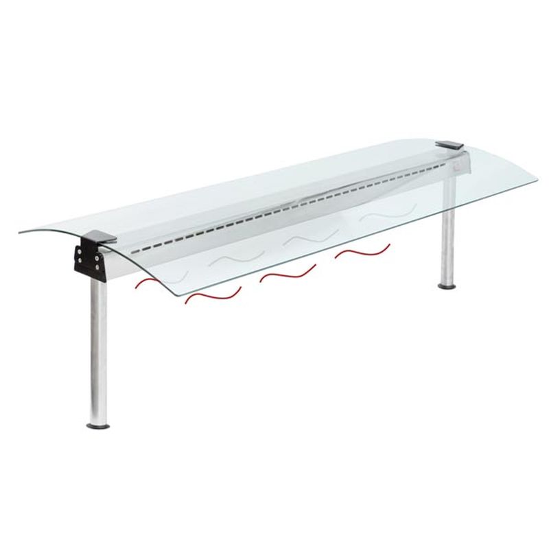 Glasaufbau beidseitig mit Beleuchtungs- und Heizelement für 2 GN