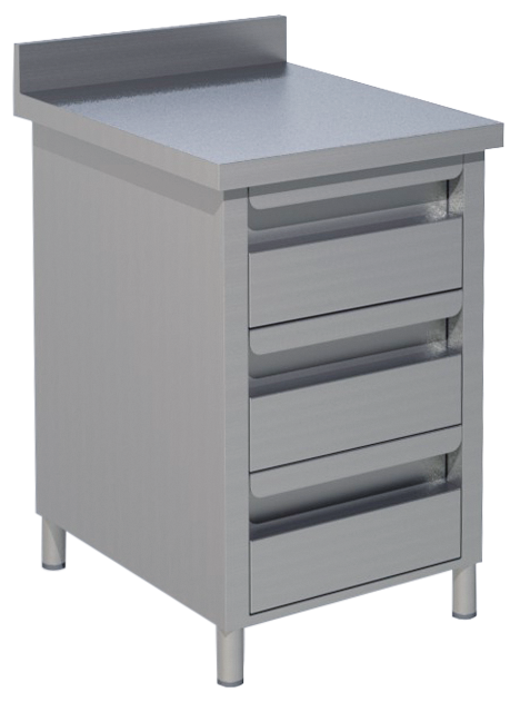 Schubladenschrank 3 Schubladen BxT 50x70cm mit Aufkantung
