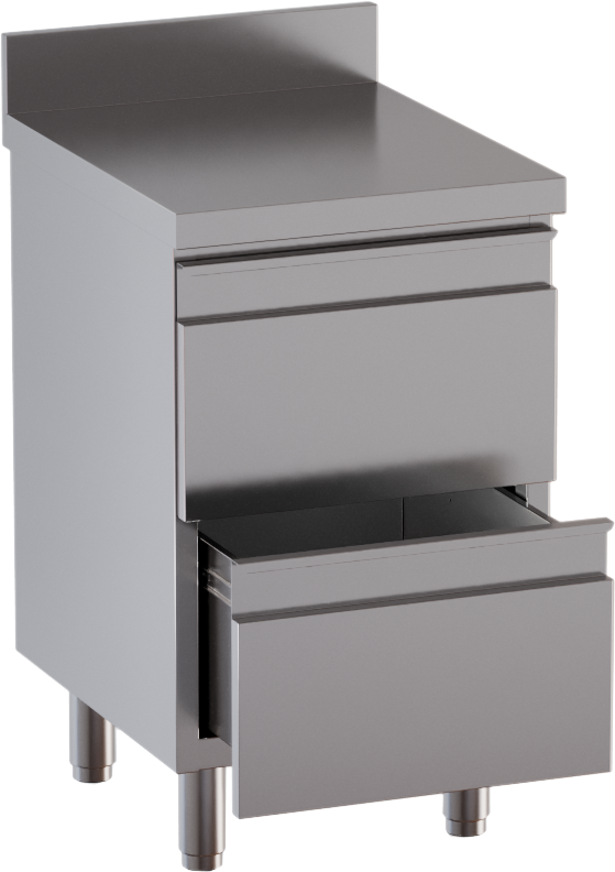 Schubladenschrank 2 Schubladen BxT 50x70cm mit Aufkantung
