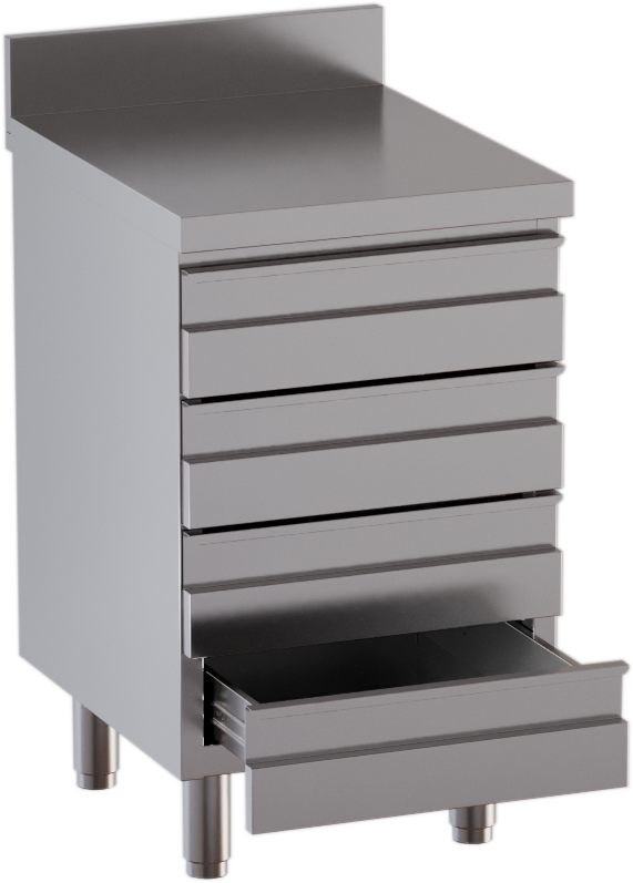 Schubladenschrank 4 Schubladen BxT 50x70cm mit Aufkantung