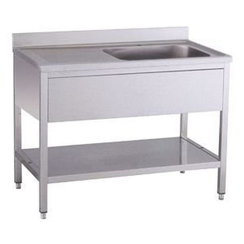Spültisch 1 Becken rechts mit Aufkantung B 120cm