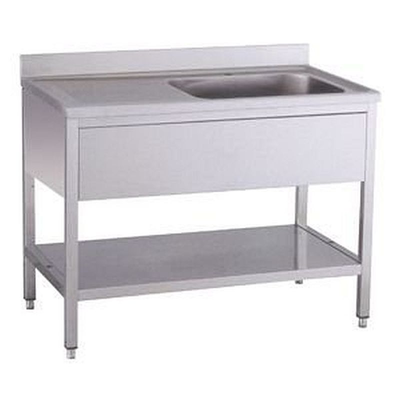 Spültisch 1 Becken rechts mit Aufkantung B 120cm