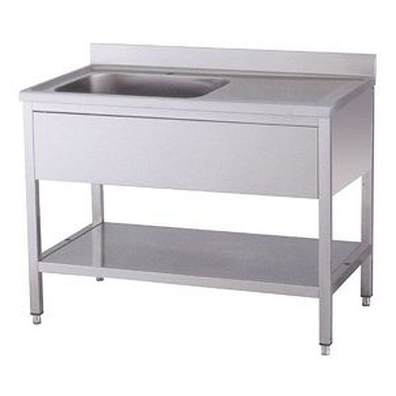 Spültisch 1 Becken links mit Aufkantung B 140cm