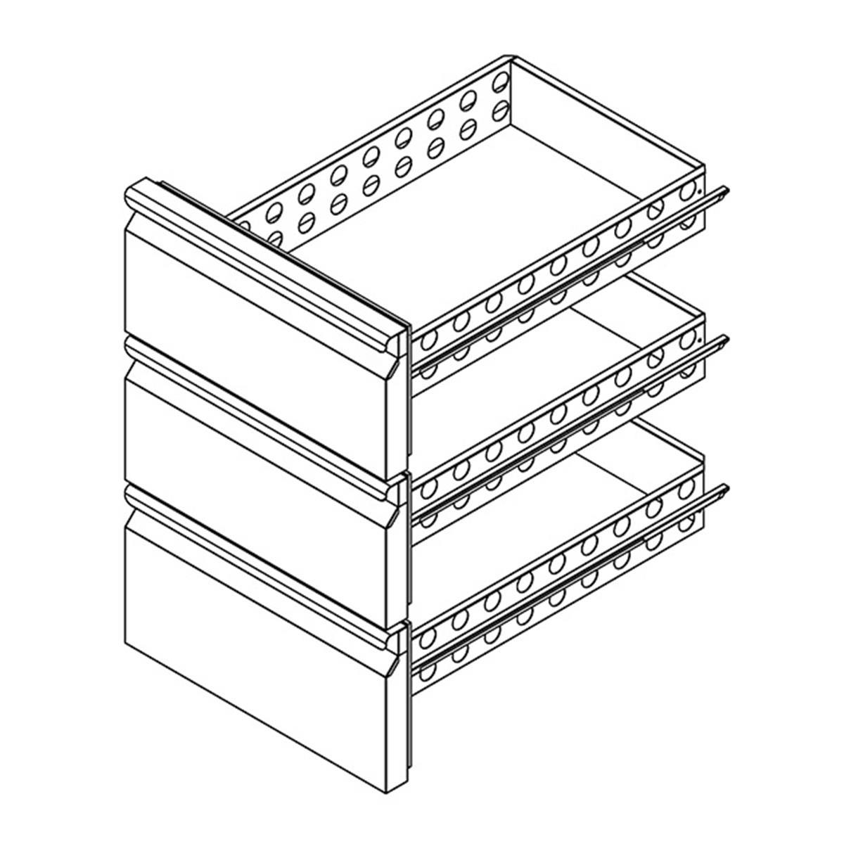 3er Schubladenblock 1/3+1/3+1/3 für Kühltisch 700 Serie - THP