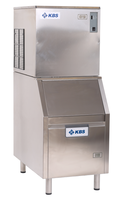 Vollwürfel-Eiswürfelbereiter KV 150 L inkl. Vorratsbehäter und Abdeckung